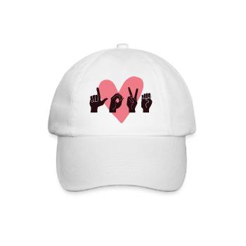 ASL Love IV - Saint-Valentin - Casquette classique - blanc/blanc - Devant