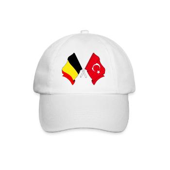 Drapeau Belgique, drapeau Turquie - Casquette classique - blanc/blanc - Devant