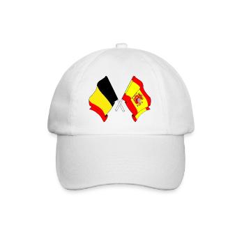 Flag Belgium, flag Spain - Baseball Cap - white/white - Front