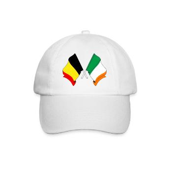 Flag Belgium, flag Ireland - Baseball Cap - white/white - Front