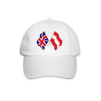 Drapeau de l’Angleterre, drapeau de l’Autriche - Casquette classique - blanc/blanc - Devant