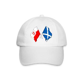 Flag Poland, flag Scotland - Baseball Cap - white/white - Front