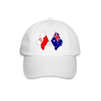 Flag of Poland and flag of Australia crossed - Baseball Cap - white/white - Front