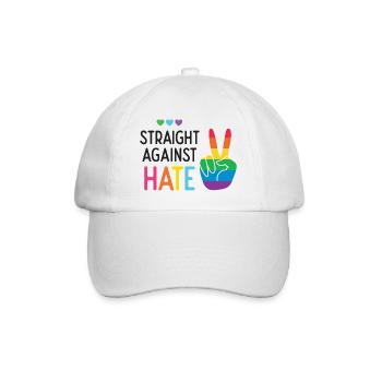 LGBT Pride Month - Straight Against Hate - Baseball Cap - white/white - Front