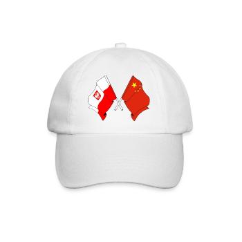 Flag Poland, flag China - Baseball Cap - white/white - Front