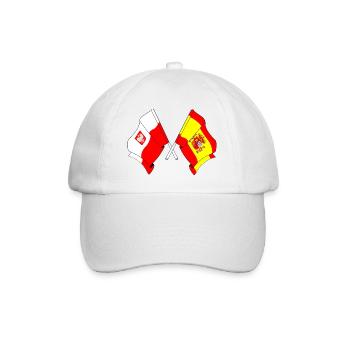 Flagge Polen, Flagge Spanien - Baseballkappe - Weiß/Weiß - Vorne