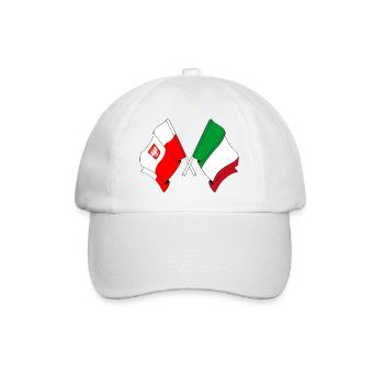 Flag Poland, flag Italy - Baseball Cap - white/white - Front