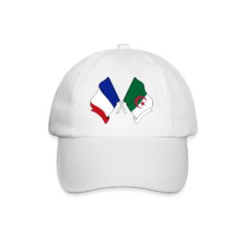 Drapeau de la France, drapeau de l’Algérie - Casquette classique - blanc/blanc - Devant