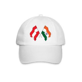 Drapeau Autriche, Drapeau Inde - Casquette classique - blanc/blanc - Devant