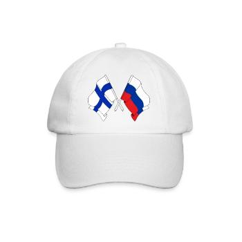 Drapeau de la Finlande, drapeau de la Russie - Casquette classique - blanc/blanc - Devant