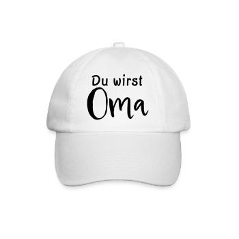 Du wirst Oma - Baseballkappe - Weiß/Weiß - Vorne