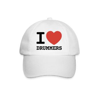 I love drummers - Baseballkappe - Weiß/Weiß - Vorne