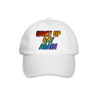 Woke up gay again - Baseball Cap - white/white - Front