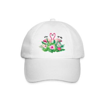 Der Flanschflamingo tropisch - Baseballkappe - Weiß/Weiß - Vorne