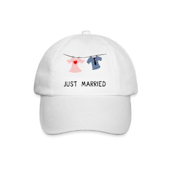 GERADE VERHEIRATET. Junggesellinnenabschied. VALENTINSTAG. PAAR - Baseballkappe - Weiß/Weiß - Vorne