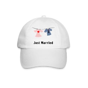 COUPLE. JUST MARRIED. EVJF. SAINT VALENTIN. LOVE. - Casquette classique - blanc/blanc - Devant