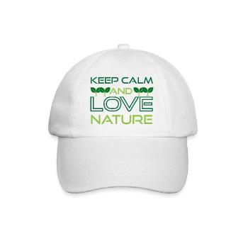Ruhe bewahren und die Natur lieben - Baseballkappe - Weiß/Weiß - Vorne