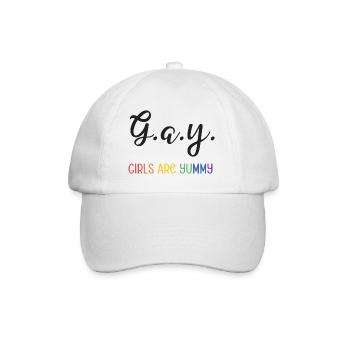 LGBT Pride Month - G.A.Y - Girls are yummy - Baseball Cap - white/white - Front