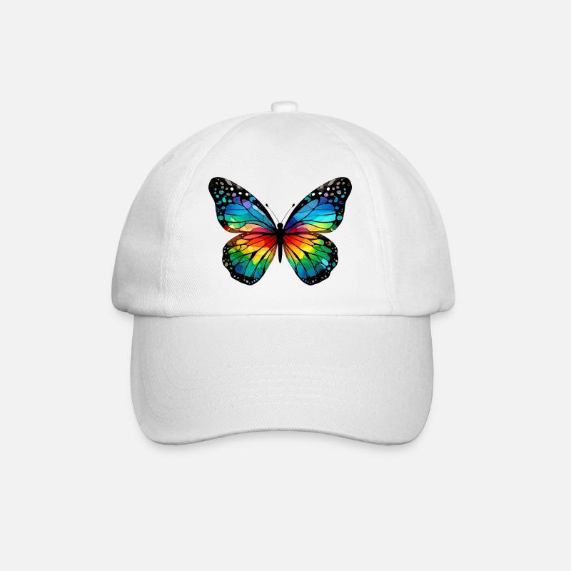 Schmetterling - Baseballkappe - Weiß/Weiß