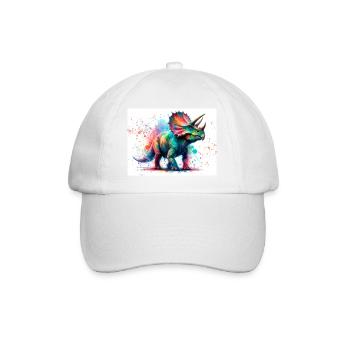 Dinosaurier im Aquarell - Baseballkappe - Weiß/Weiß - Vorne