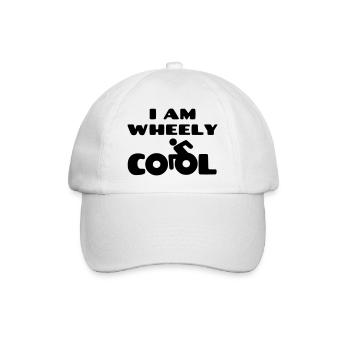 Ich bin verdammt cool. Humor im Rollstuhl * - Baseballkappe - Weiß/Weiß - Vorne