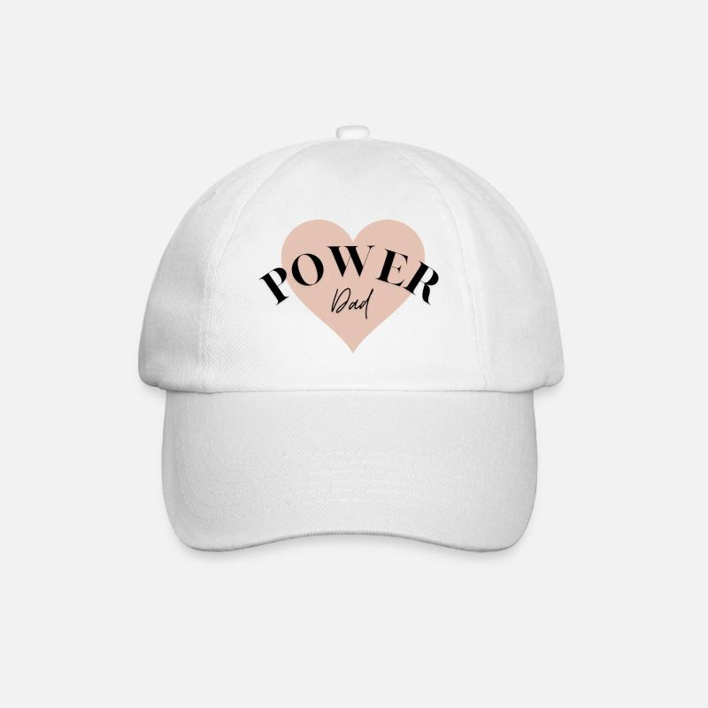 Power Dad - Baseballkappe - Weiß/Weiß