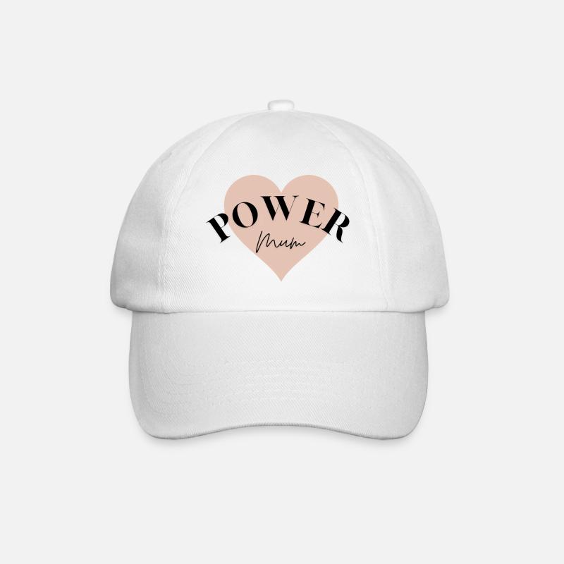 Power Mum - Baseballkappe - Weiß/Weiß