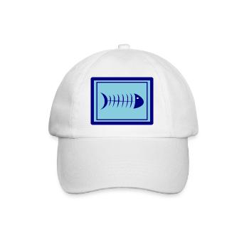 SARDINE. FISH. APRIL FOOL. EASTER. SEA - Baseball Cap - white/white - Front