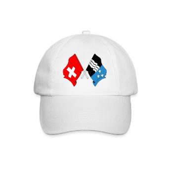 Flagge Schweiz und Flagge Aargau - Baseballkappe - Weiß/Weiß - Vorne