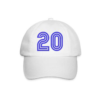 20. 20 ANS. 20e ANNIVERSAIRE. ANNIVERSAIRE 20 ANS. - Casquette classique - blanc/blanc - Devant
