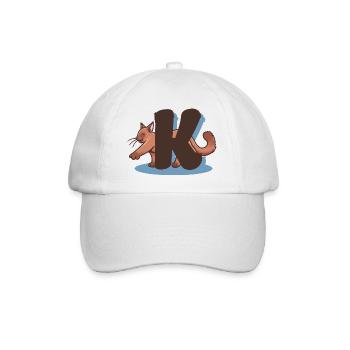 Lettre K chat - Casquette classique - blanc/blanc - Devant