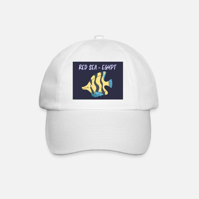 Red SEA Fish Design - Baseballkappe - Weiß/Weiß