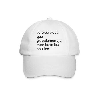 The thing is that I don't give a damn - Baseball Cap - white/white - Front