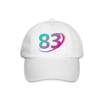 Nummer 83 mehrfarbig - Baseballkappe - Weiß/Weiß - Vorne
