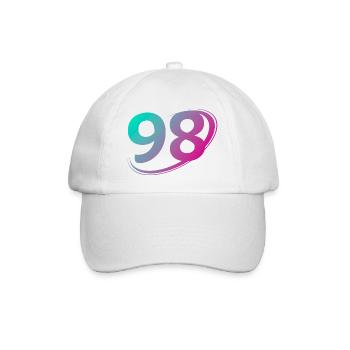 Nummer 98 mehrfarbig - Baseballkappe - Weiß/Weiß - Vorne