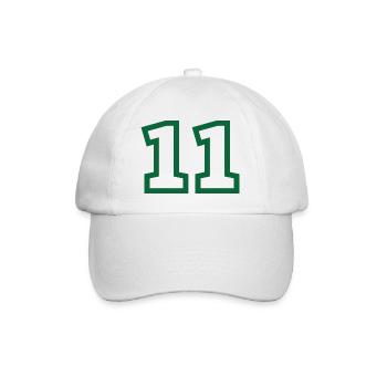Number 11 green sport - Baseball Cap - white/white - Front
