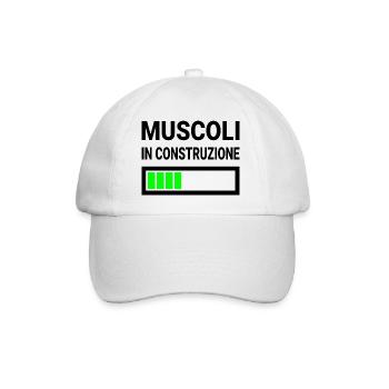 Muscoli in construzione gift for bodybuilders - Baseball Cap - white/white - Front