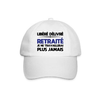 Released Released Retired - Retirement Humor T-Shirt - Baseball Cap - white/white - Front