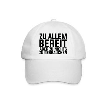 Lustiger Spruch Bild Witzig Humor Geschenkidee - Baseballkappe - Weiß/Weiß - Vorne