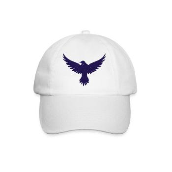 Kolkrabe, sternenmuster, Silhouetten, gothic motiv - Baseballkappe - Weiß/Weiß - Vorne