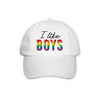 LGBTQIA+ I like girls Regenbogen Flagge schwul - Baseballkappe - Weiß/Weiß - Vorne