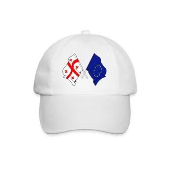 Drapeau de la Géorgie et drapeau de l’Europe - Casquette classique - blanc/blanc - Devant