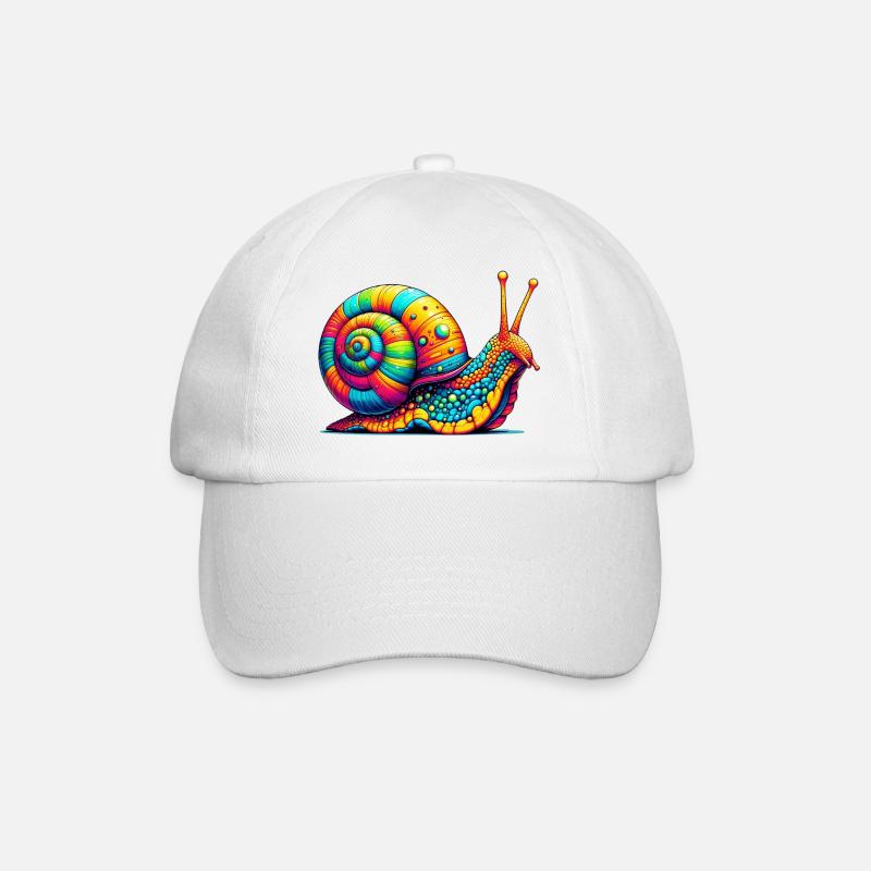 Schnecke - Baseballkappe - Weiß/Weiß