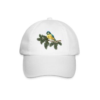 Bunter Vogel - Baseballkappe - Weiß/Weiß - Vorne