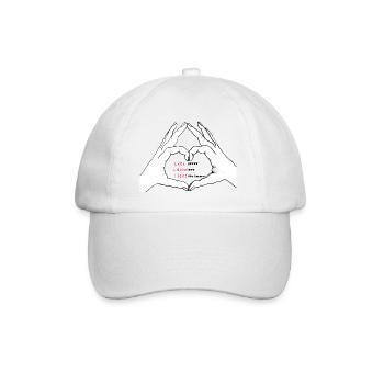 Hands form a heart. Live, laugh, love - Baseball Cap - white/white - Front