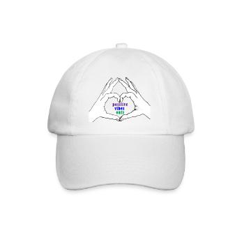 Hände formen ein Herz. Positive vibes only - Baseballkappe - Weiß/Weiß - Vorne