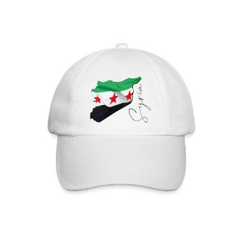 Drapeau de la Syrie sur la carte de la Syrie EN - Casquette classique - blanc/blanc - Devant