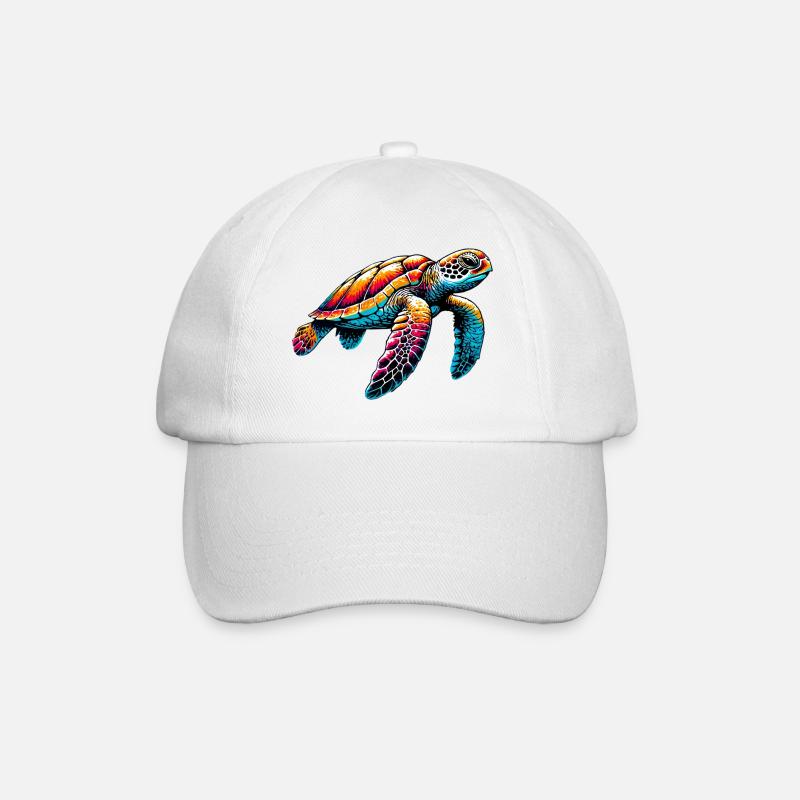 Schildkröte - Baseballkappe - Weiß/Weiß