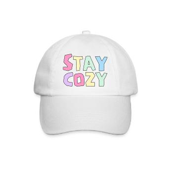 Funny Stay Cozy, Humor Winter Season Lovers - Baseball Cap - white/white - Front
