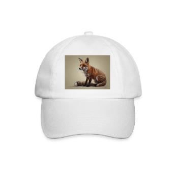 Fuchs Tier - Baseballkappe - Weiß/Weiß - Vorne